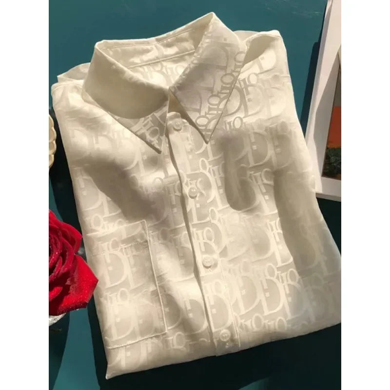 Chic & Comfortable – Hollow-Out Lace V-Neck Shirt for Women
