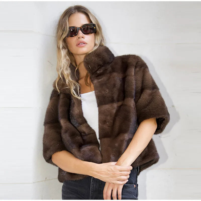 Brown Real Fur Coat – 6-Way Convertible Multi-Length Women’s Overcoat