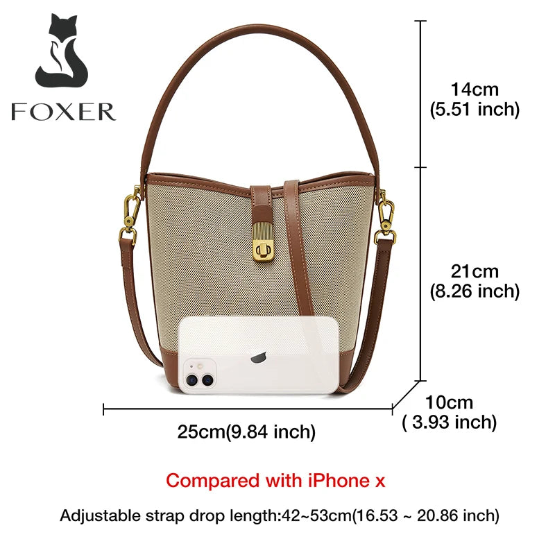 FOXER Women’s Small Crossbody Bag – Fashion Bucket Shoulder Handbag 2025