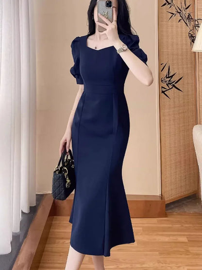 Women’s Stylish Summer Dress – High Waist Slimming Korean Dress