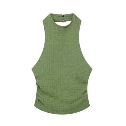 Casual Chic Two-Piece – Halter Top & Straight Pants for Women