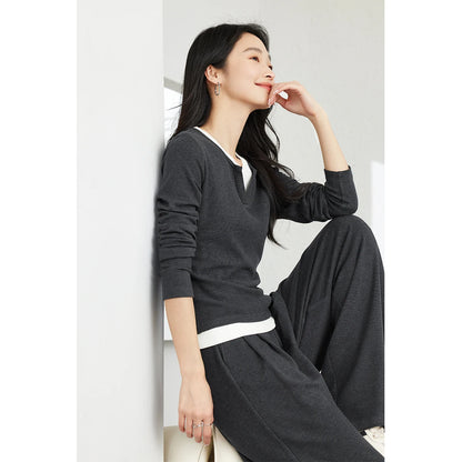 Casual Women’s Tracksuit – VIMLY Two-Piece with Loose Fit Pants