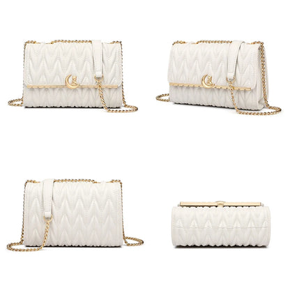 Women’s FOXER Fashion Chain Shoulder Bag – Square Crossbody Purse