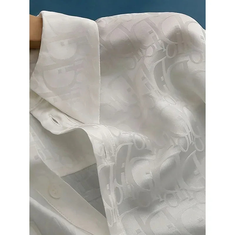Chic & Comfortable – Hollow-Out Lace V-Neck Shirt for Women