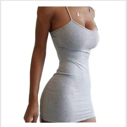 Turn Heads – Solid Black & White Mini Camisole Dress