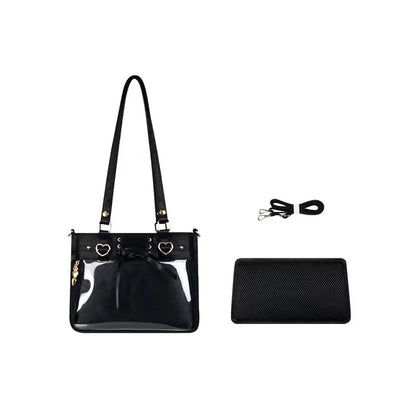 Square Love Heart Handbag – Women’s Bandage Bow Shoulder Bag