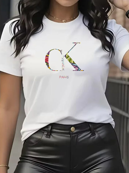 Chic & Casual – Women’s Luxury Cartoon Crew Neck Tee