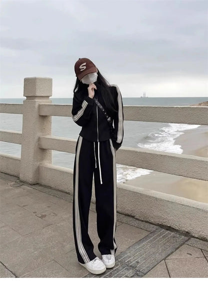 Running Outfit Women – Casual Open Cardigan 2-Piece Set