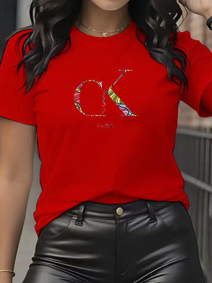 Chic & Casual – Women’s Luxury Cartoon Crew Neck Tee