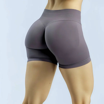 HISTELLO Impacts Shorts 4.5" Women Fitness Sports Biker Shorts Low Waist Gym Short Workout Scrunch Butt Yoga Seamless Leggings