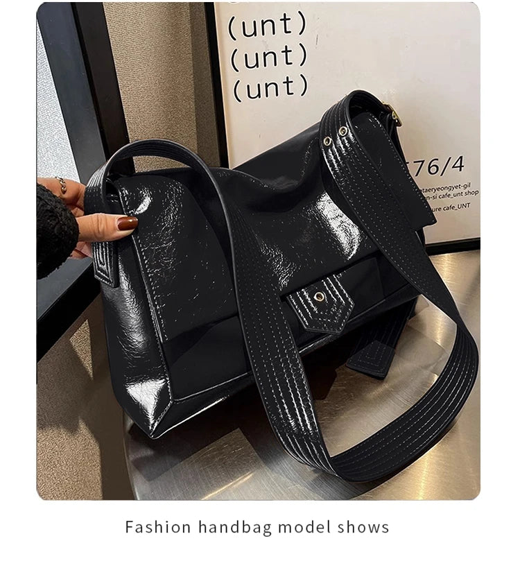 Autumn Winter Women’s Tote Bag – FOXER Simple Split Leather Crossbody Bag
