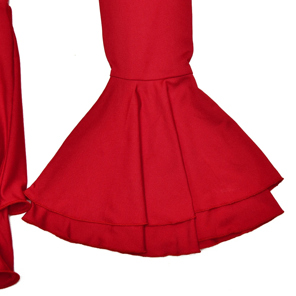 Absobe Ruffle Mini Dress - V-Neck A-Line Bodycon with Asymmetrical Buttons