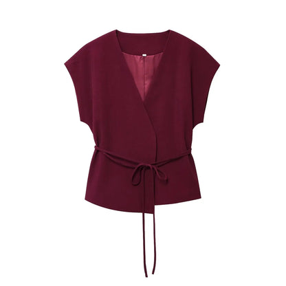 2025 Spring Summer 2-Piece Commuter Suit – Women’s Sleeveless Top & Pants