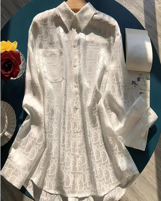Chic & Comfortable – Hollow-Out Lace V-Neck Shirt for Women