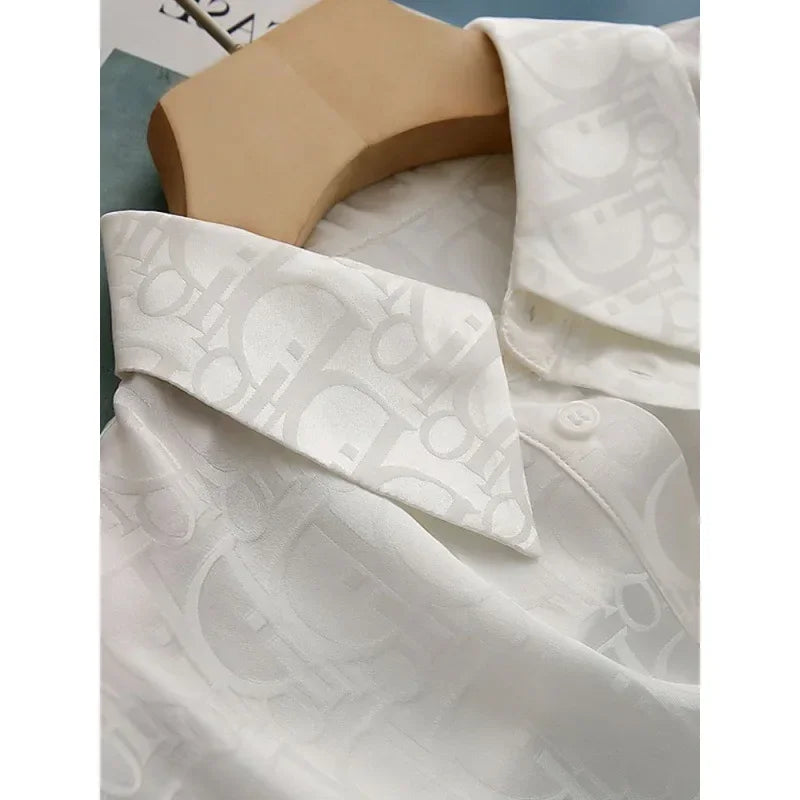 Chic & Comfortable – Hollow-Out Lace V-Neck Shirt for Women