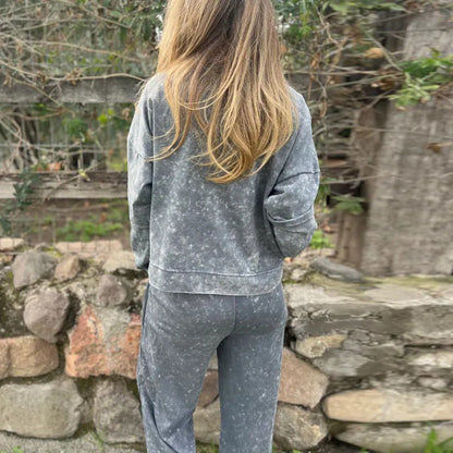 Trendy Women’s Sports Suit – Casual Hoodie & Lace-Up Pants Set
