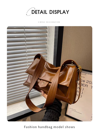 Autumn Winter Women’s Tote Bag – FOXER Simple Split Leather Crossbody Bag