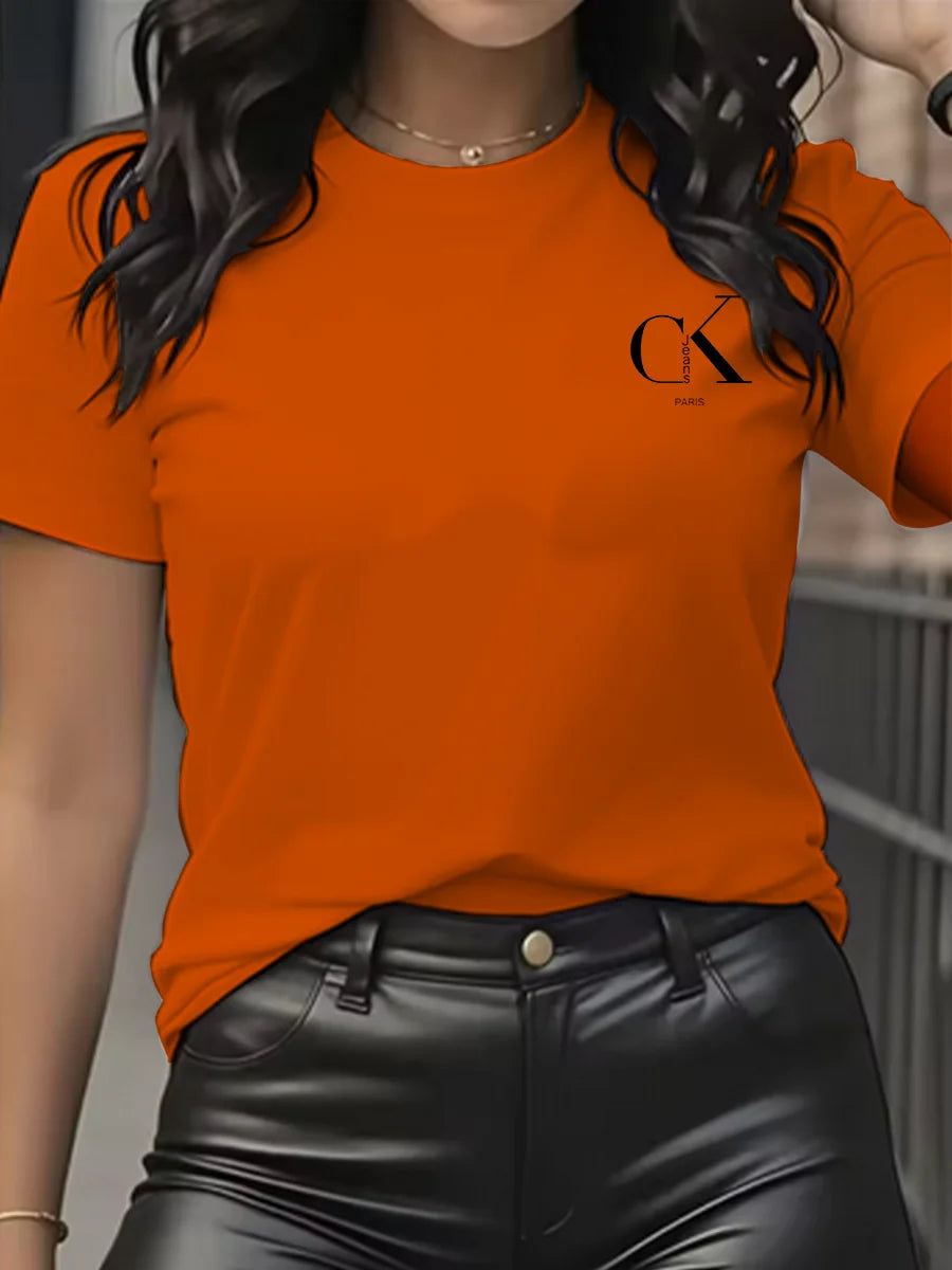 Chic & Casual – Women’s Luxury Cartoon Crew Neck Tee