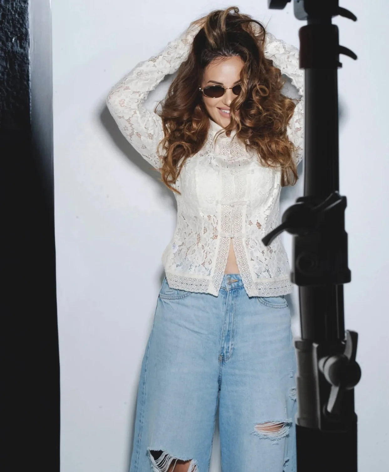 Fashion Commute Top – Hollow Out Lace See-Through Shirt