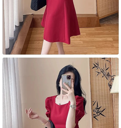 Women’s Stylish Summer Dress – High Waist Slimming Korean Dress