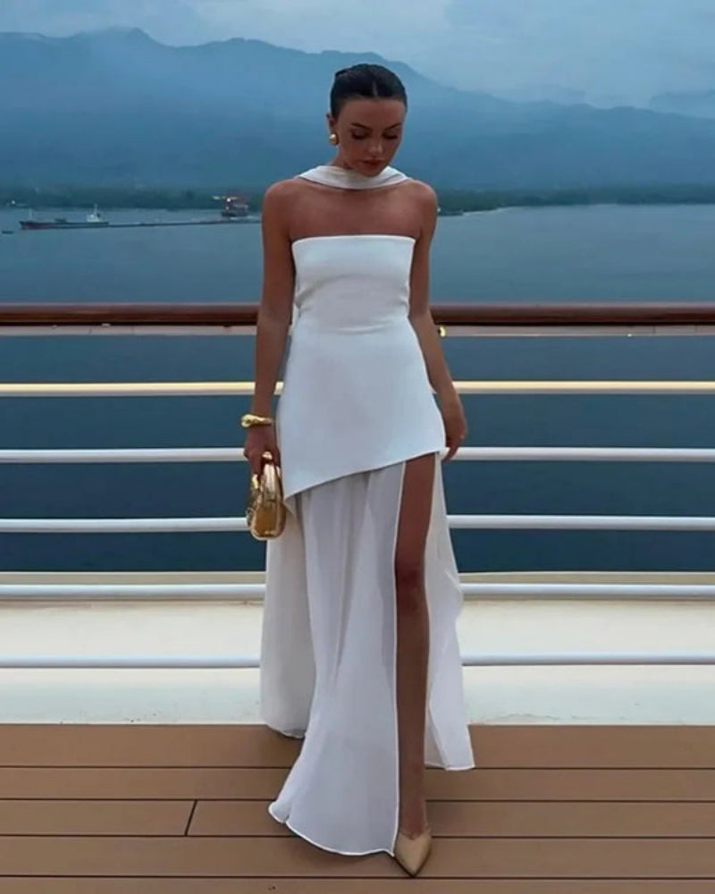 Summer Must-Have – Elegant Strapless Maxi Beach Dress