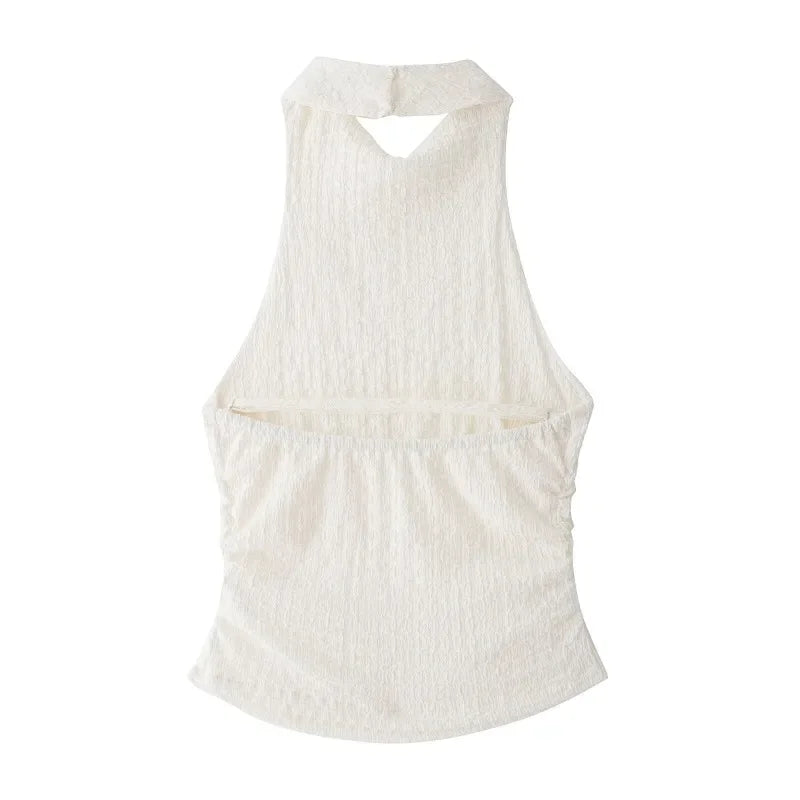 Casual Chic Two-Piece – Halter Top & Straight Pants for Women
