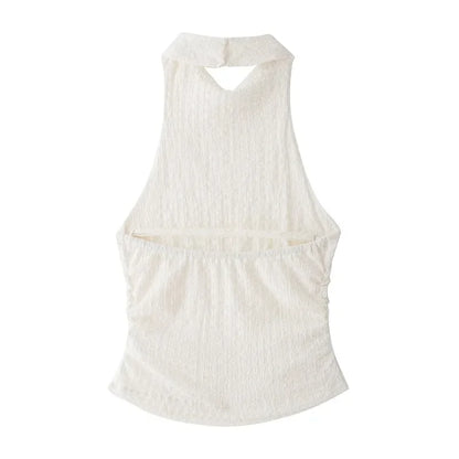 Casual Chic Two-Piece – Halter Top & Straight Pants for Women