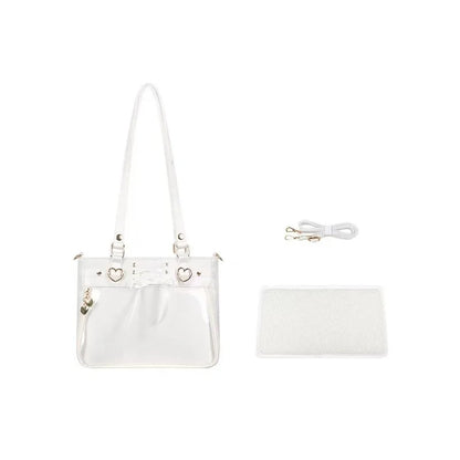Square Love Heart Handbag – Women’s Bandage Bow Shoulder Bag