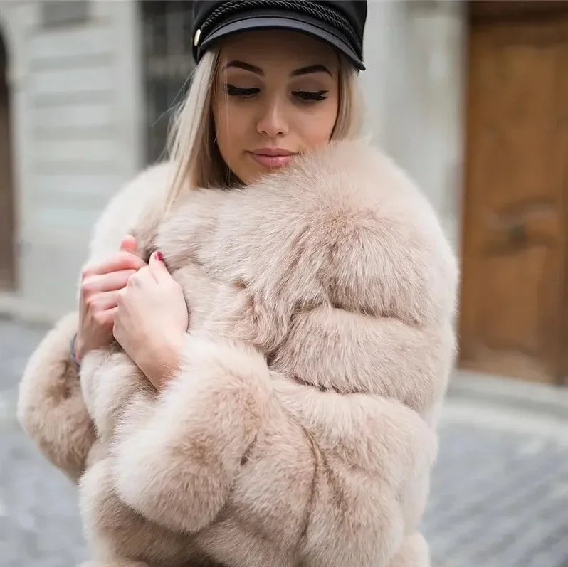 Fashion & Warm – Thick Faux Fur Coat Women’s Winter Wear