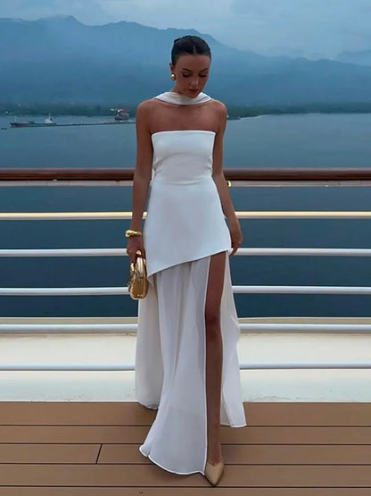 Summer Must-Have – Elegant Strapless Maxi Beach Dress