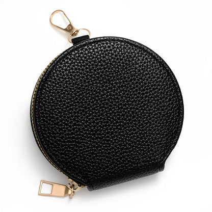 Cute Circular Zipper Coin Purse – Student Card Holder & Key Pouch