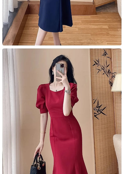 Women’s Stylish Summer Dress – High Waist Slimming Korean Dress