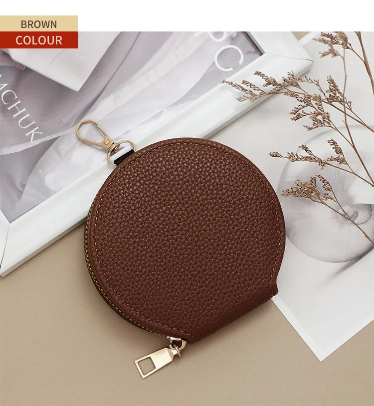 Cute Circular Zipper Coin Purse – Student Card Holder & Key Pouch