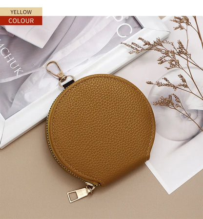 Cute Circular Zipper Coin Purse – Student Card Holder & Key Pouch