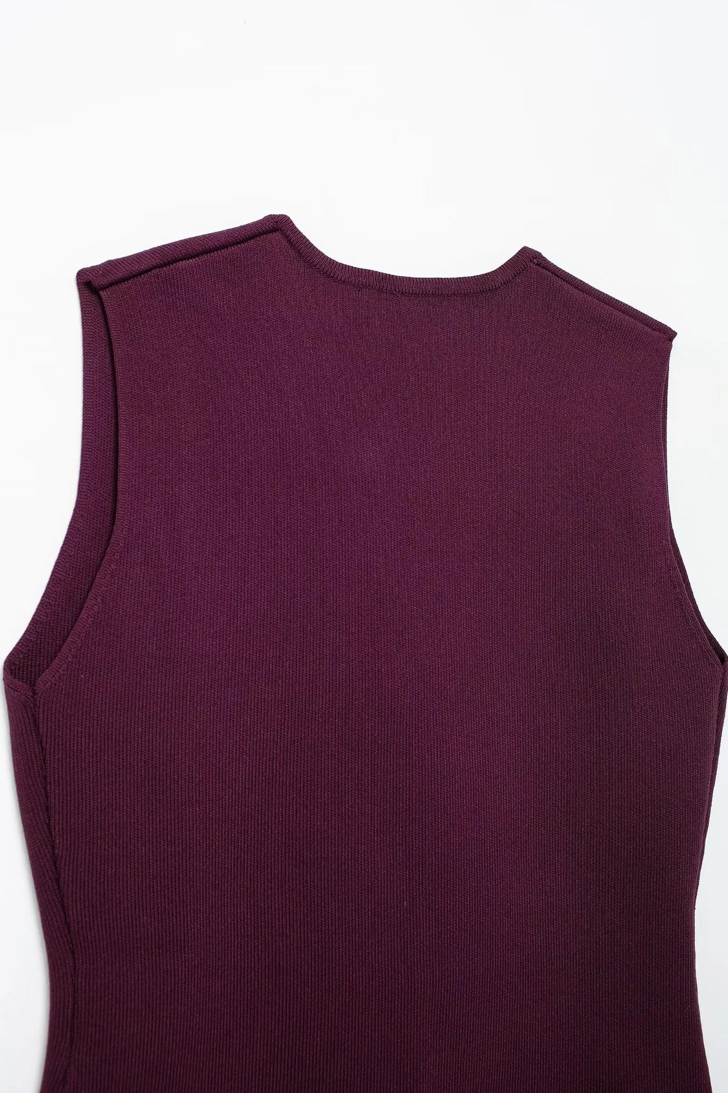 Wine Red Knitted Vest & High Waist Long Skirt – TRAFZA 2025 Women’s Set
