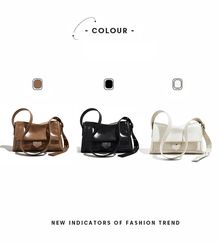 Autumn Winter Women’s Tote Bag – FOXER Simple Split Leather Crossbody Bag