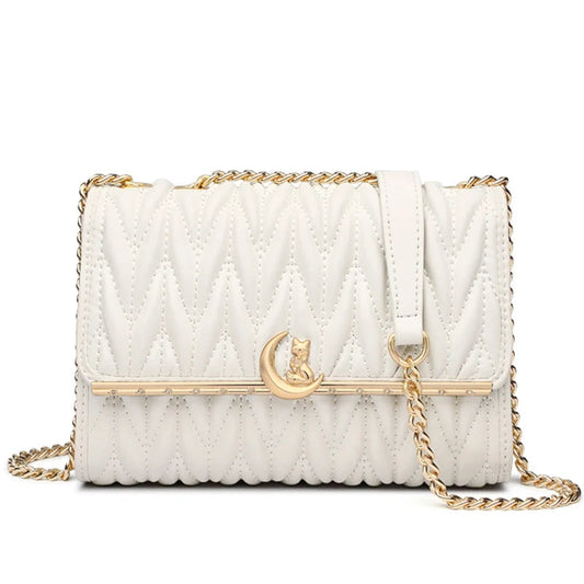 Women’s FOXER Fashion Chain Shoulder Bag – Square Crossbody Purse