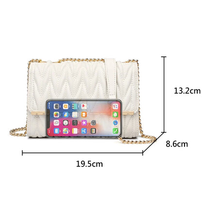 Women’s FOXER Fashion Chain Shoulder Bag – Square Crossbody Purse