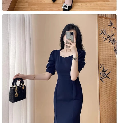 Women’s Stylish Summer Dress – High Waist Slimming Korean Dress