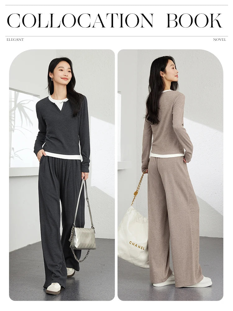 Casual Women’s Tracksuit – VIMLY Two-Piece with Loose Fit Pants