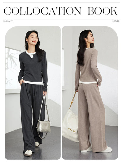 Casual Women’s Tracksuit – VIMLY Two-Piece with Loose Fit Pants