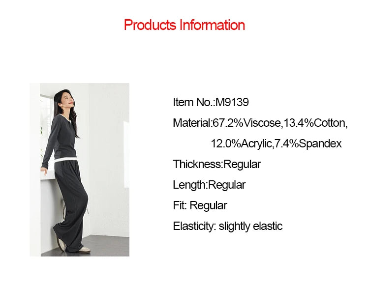 Casual Women’s Tracksuit – VIMLY Two-Piece with Loose Fit Pants