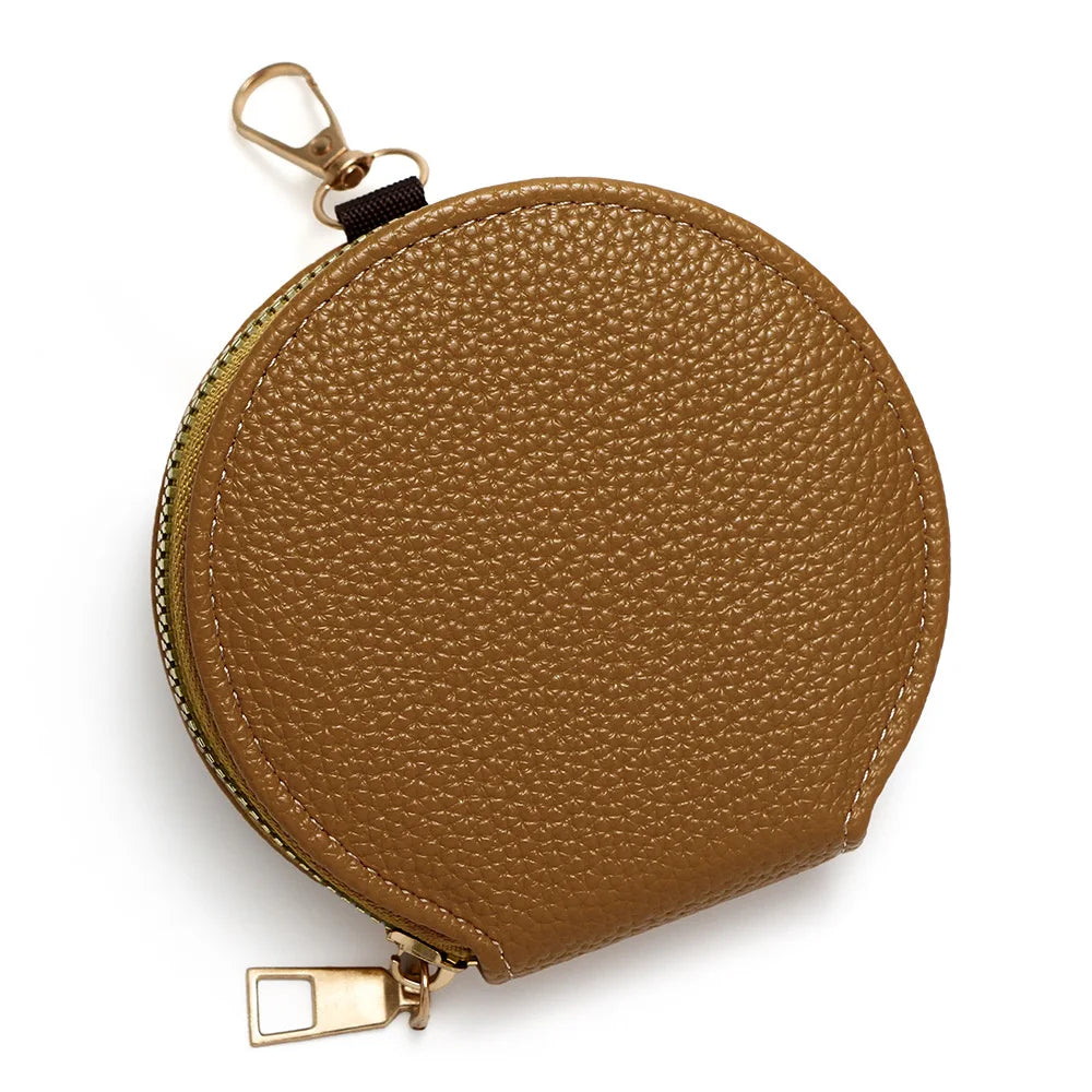Cute Circular Zipper Coin Purse – Student Card Holder & Key Pouch