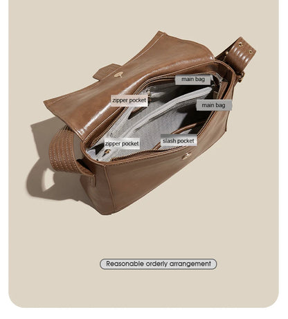 Autumn Winter Women’s Tote Bag – FOXER Simple Split Leather Crossbody Bag