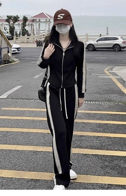 Running Outfit Women – Casual Open Cardigan 2-Piece Set