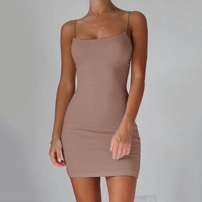 Turn Heads – Solid Black & White Mini Camisole Dress