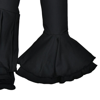Absobe Ruffle Mini Dress - V-Neck A-Line Bodycon with Asymmetrical Buttons
