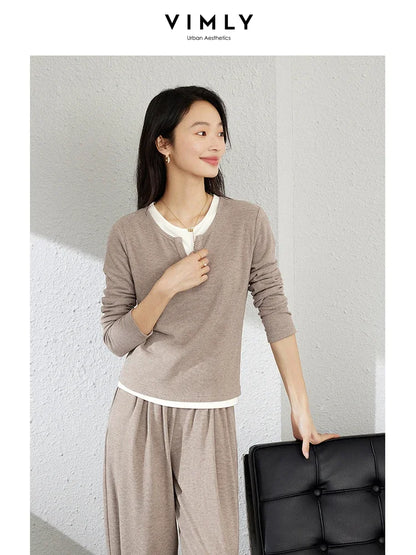Casual Women’s Tracksuit – VIMLY Two-Piece with Loose Fit Pants