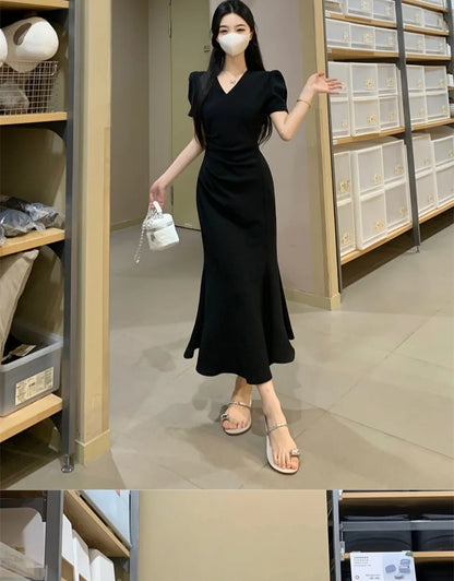 Street Style Summer Dress – Plus Size V-Neck Long Skirt Dress