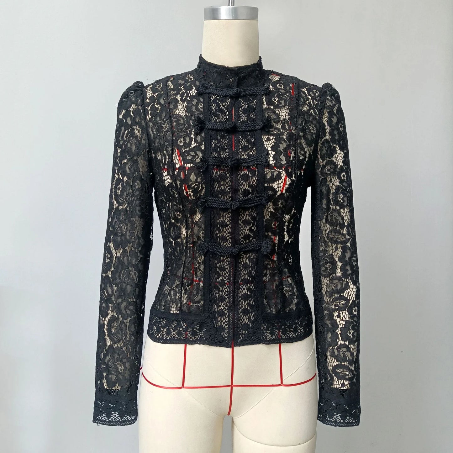 Fashion Commute Top – Hollow Out Lace See-Through Shirt
